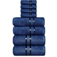 thumbnail image 1 of Dewall Maisons Navy Blue 8-Piece Luxurious Towel Set - 100% Cotton - Soft, Absorbent, Durable - Includes 2 Bath Towels, 2 Hand Towels, 4 Washcloths - Perfect For Upgrading Bathroom Décor, 1 of 15