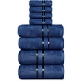 Dewall Maisons Navy Blue 8Piece Luxurious Towel Set 100 Cotton