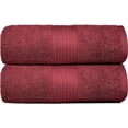 thumbnail image 1 of Dewall Maisons Plush Burgundy 2-Piece Cotton Bath Sheet Set - Ultra Absorbent, Large 35" x 70" Size - Exceptional Softness and Comfort for Luxurious Bathing, 1 of 5