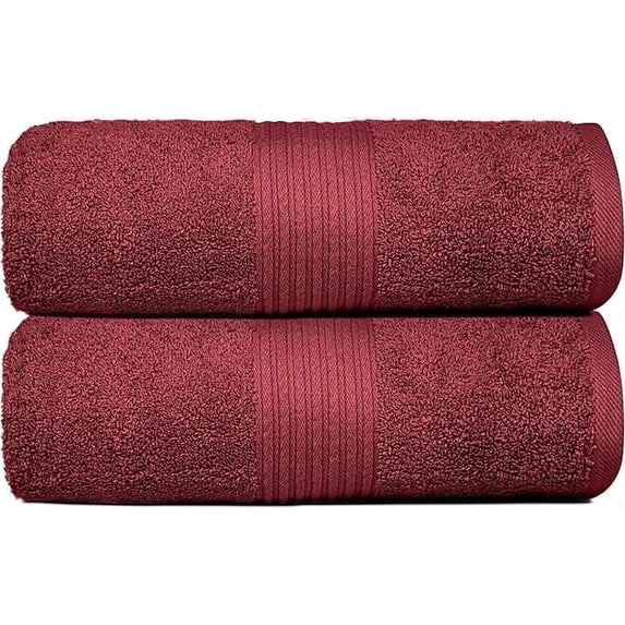 Dewall Maisons Plush Burgundy 2-Piece Cotton Bath Sheet Set - Ultra Absorbent, Large 35" x 70" Size - Exceptional Softness and Comfort for Luxurious Bathing