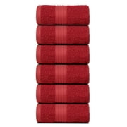 Dewall Maisons Sophisticated Burgundy 6-Piece Hand Towel Set - Plush Cotton, Ideal 16" x 28" Size - Luxurious, Absorbent, Perfect for Body, Face, Hands - Stylish Bathroom Essential