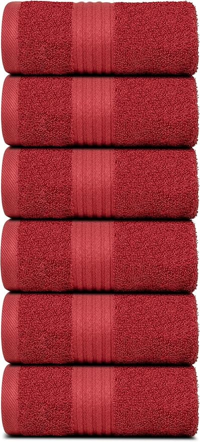 Maroon Egyptian Cotton 6-Piece Towel Set