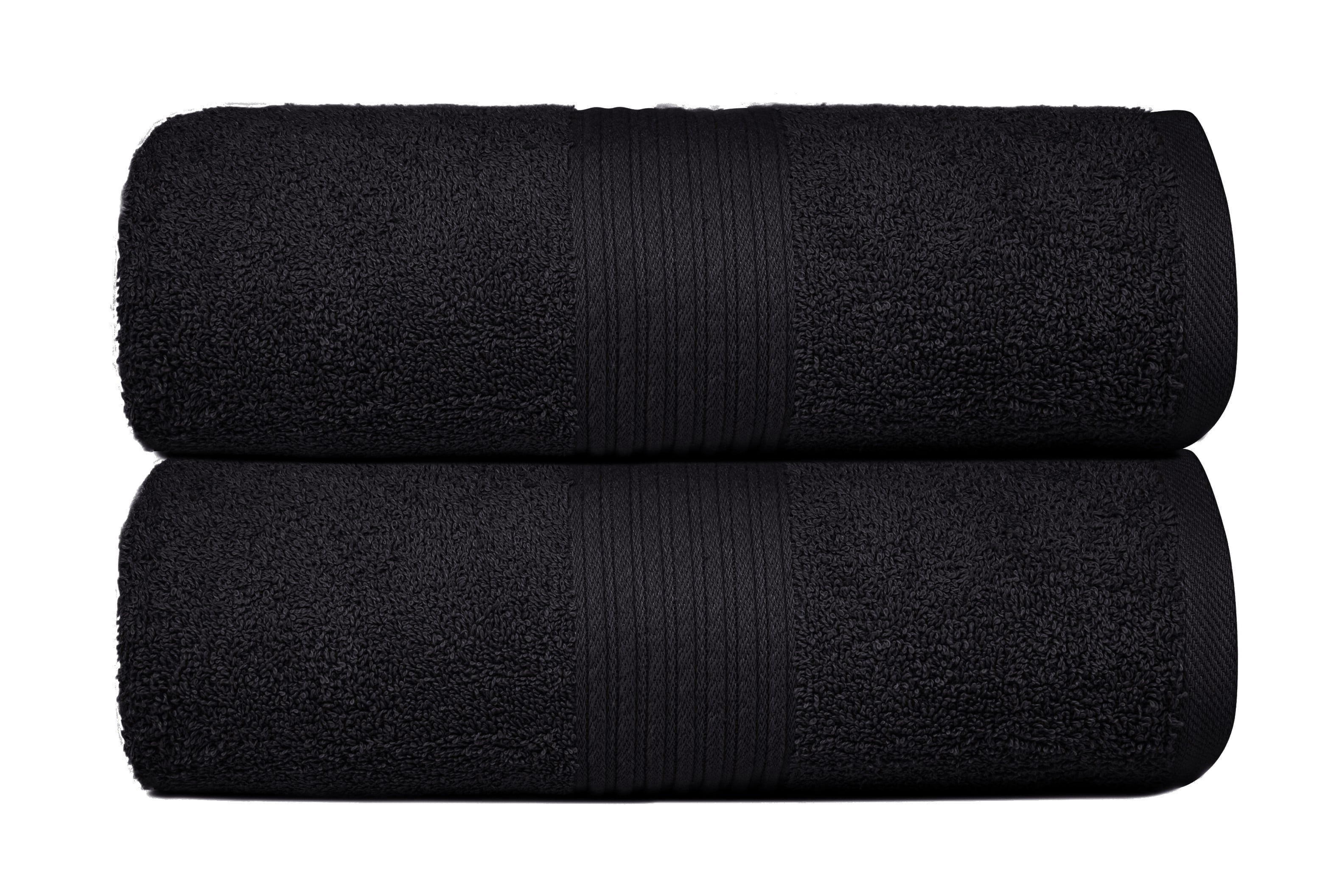 Dewall Maisons Supreme Black 2-Piece Cotton Bath Sheet Set - Ultra-Absorbent, Large 35" x 70" Size - Exceptional Softness And ComFort For Luxurious Bathing