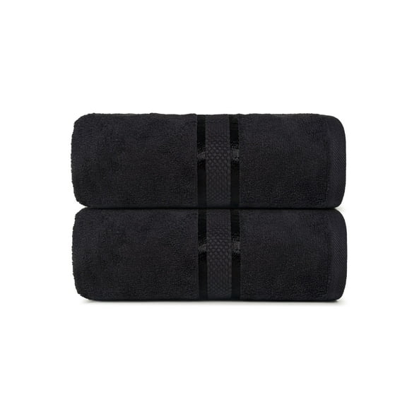 Dewall Maisons Supreme Black 2-Piece Cotton Bath Sheet Set - Ultra-Absorbent, Large 35" x 70" Size - Exceptional Softness And ComFort For Luxurious Bathing