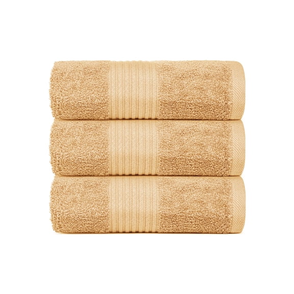 Dewalls Maisons 3-Pack Large Bath Towels, 100% Cotton 27x54 Inches, Quick Drying, Super Absorbent, Perfect for Daily Use, Bathroom & Hotel - Beige Color