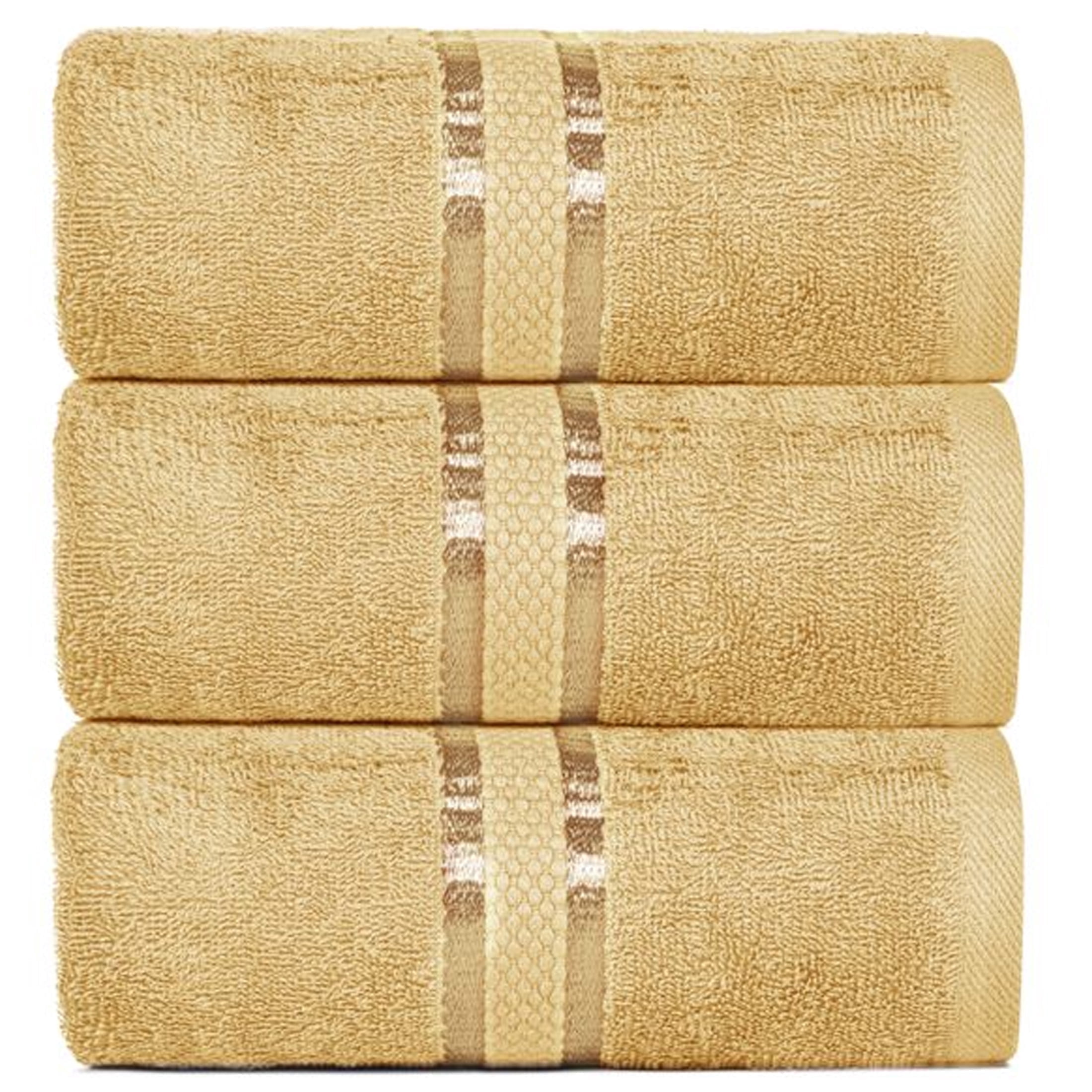 Dewalls Maisons 3-Pack Large Bath Towels, 100% Cotton 27x54 Inches, Quick Drying, Super Absorbent, Perfect for Daily Use, Bathroom & Hotel - Beige Color