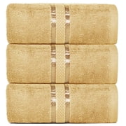 Dewalls Maisons 3-Pack Large Bath Towels, 100% Cotton 27x54 Inches, Quick Drying, Super Absorbent, Perfect for Daily Use, Bathroom & Hotel - Beige Color