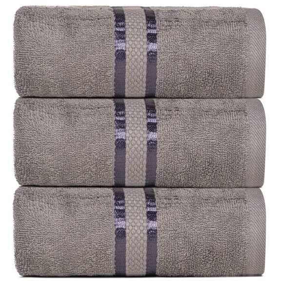 Dewalls Maisons 3-Pack Large Bath Towels, 100% Cotton 27x54 Inches, Quick Drying, Super Absorbent, Perfect for Daily Use, Bathroom & Hotel - Dark Grey Color