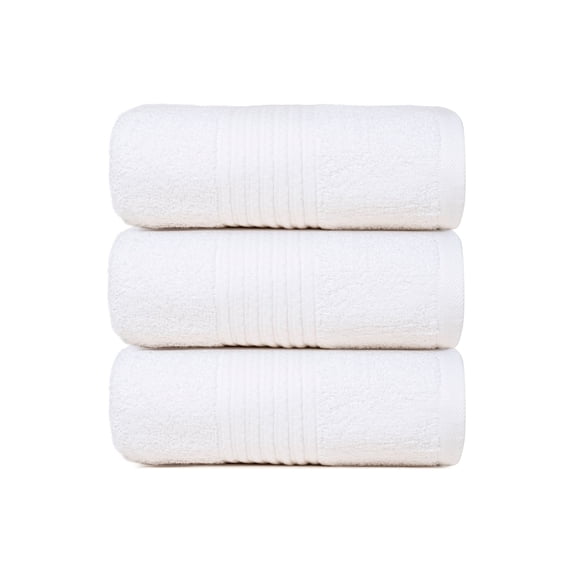 Dewalls Maisons 3-Pack Large Bath Towels, 100% Cotton 27x54 Inches, Quick Drying, Super Absorbent, Perfect for Daily Use, Bathroom & Hotel - White Color