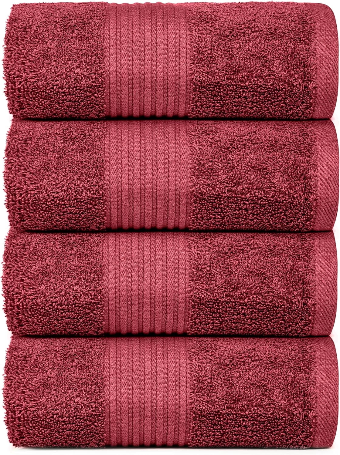 Dewalls Maisons 4-Pack Large Bath Towels, 100% Cotton 27x54 Inches ...