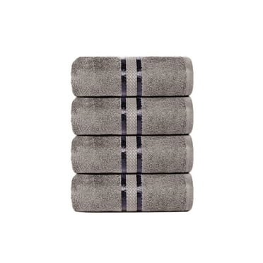 Dewalls Maisons 4-Pack Large Bath Towels, 100% Cotton 27x54 Inches, Quick Drying, Super Absorbent, Perfect for Daily Use, Bathroom & Hotel - Dark Grey Color