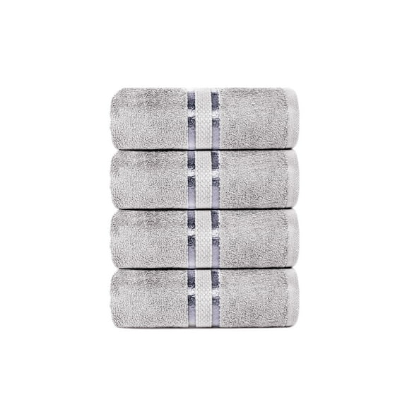 Dewalls Maisons 4-Pack Large Bath Towels, 100% Cotton 27x54 Inches, Quick Drying, Super Absorbent, Perfect for Daily Use, Bathroom & Hotel - Light Grey Color