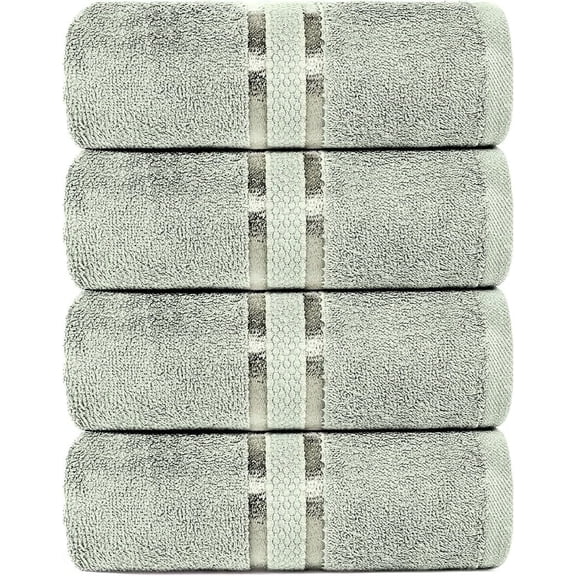 Dewalls Maisons 4-Pack Large Bath Towels, 100% Cotton 27x54 Inches, Quick Drying, Super Absorbent, Perfect for Daily Use, Bathroom & Hotel - Soft Green Color