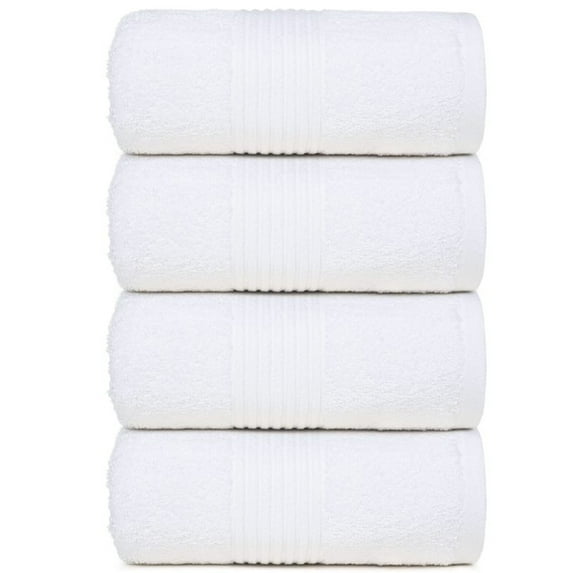 Dewalls Maisons 4-Pack Large Bath Towels, 100% Cotton 27x54 Inches, Quick Drying, Super Absorbent, Perfect for Daily Use, Bathroom & Hotel - White Color