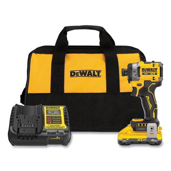 Dewalt 115-DCF860QQ1 0.25 in. Hex 0 to 3800 RPM 20V MAX XR Brushless Cordless 3-Speed High Torque Impact Drivers Kit with Powerpack