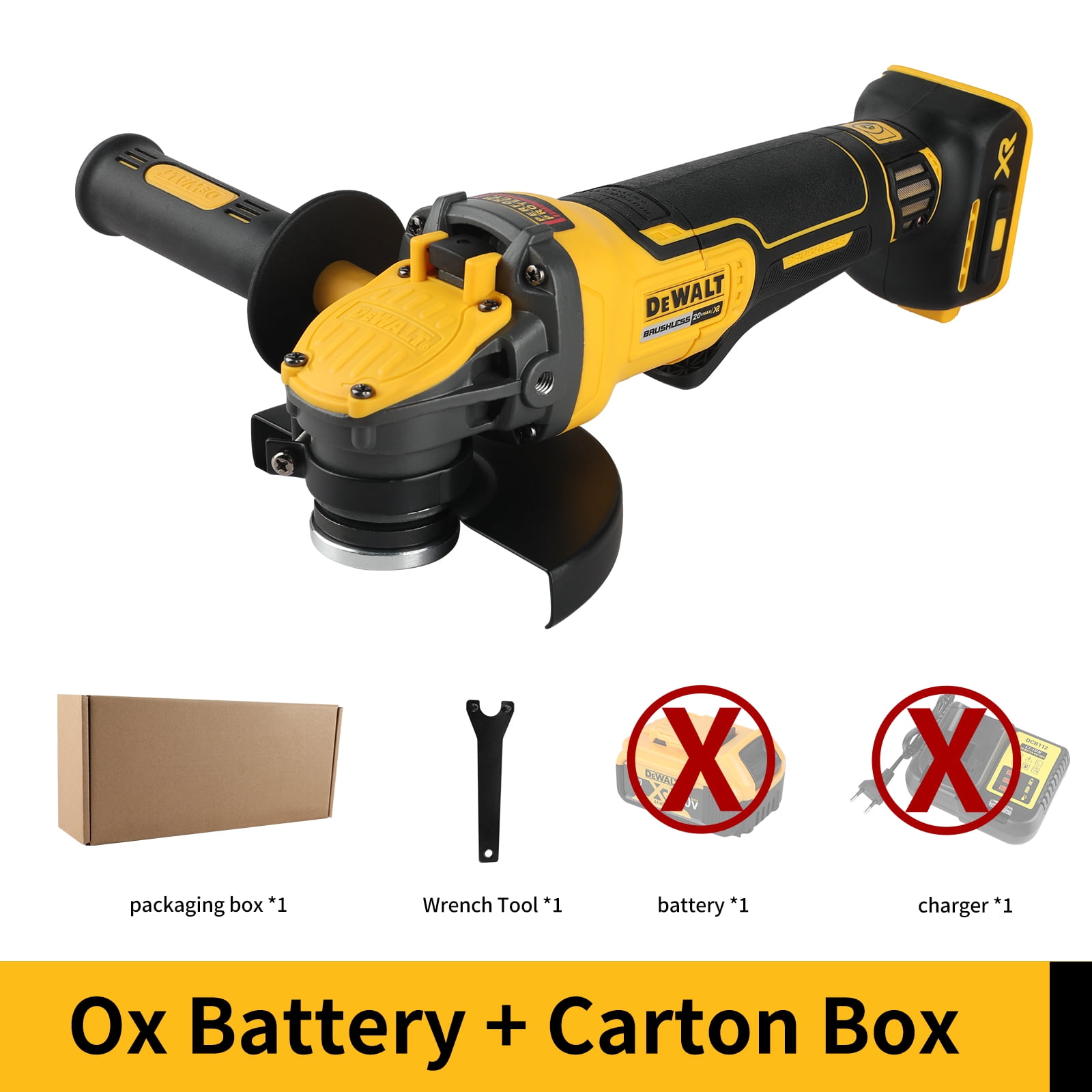 Dewalt 125MM Brushless Electric Angle Grinder Variable Speed M14 Cutter ...