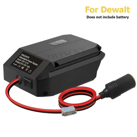 for Dewalt 20V to 12V Step Down Power Wheels Battery Adapter, 5V-13V Buck Converter Regulator, DIY Charger Converter Power Station with Cigarette Lighter Connector for Car