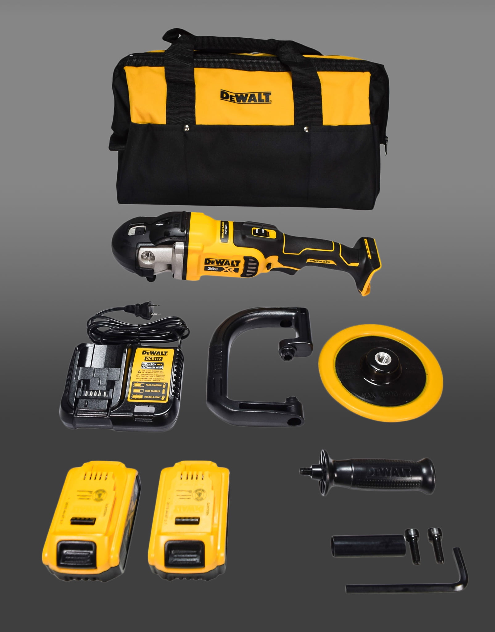 Dewalt dcm849p2 20v max cordless online variable speed rotary polisher kit