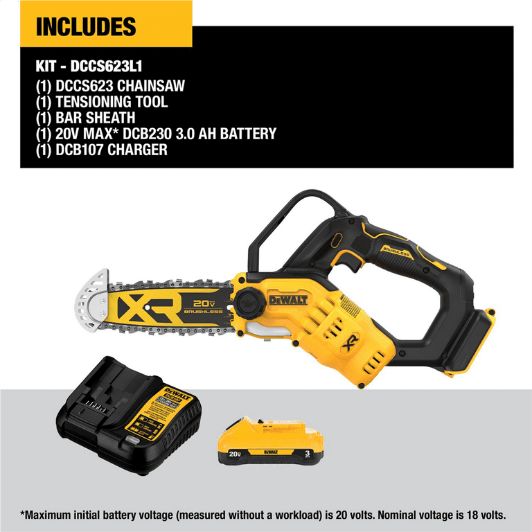 Dewalt 20v chainsaw battery hotsell