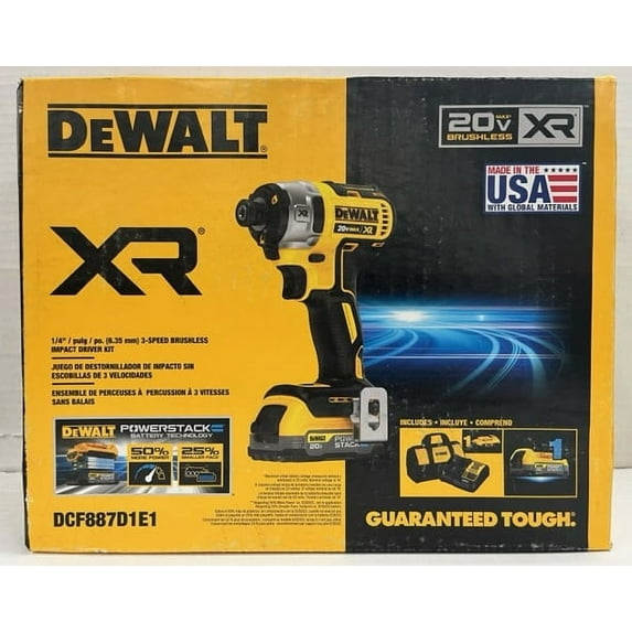 Dewalt 20V Max Xr Impact Driver With Powerstack Kit DCF887D1E1