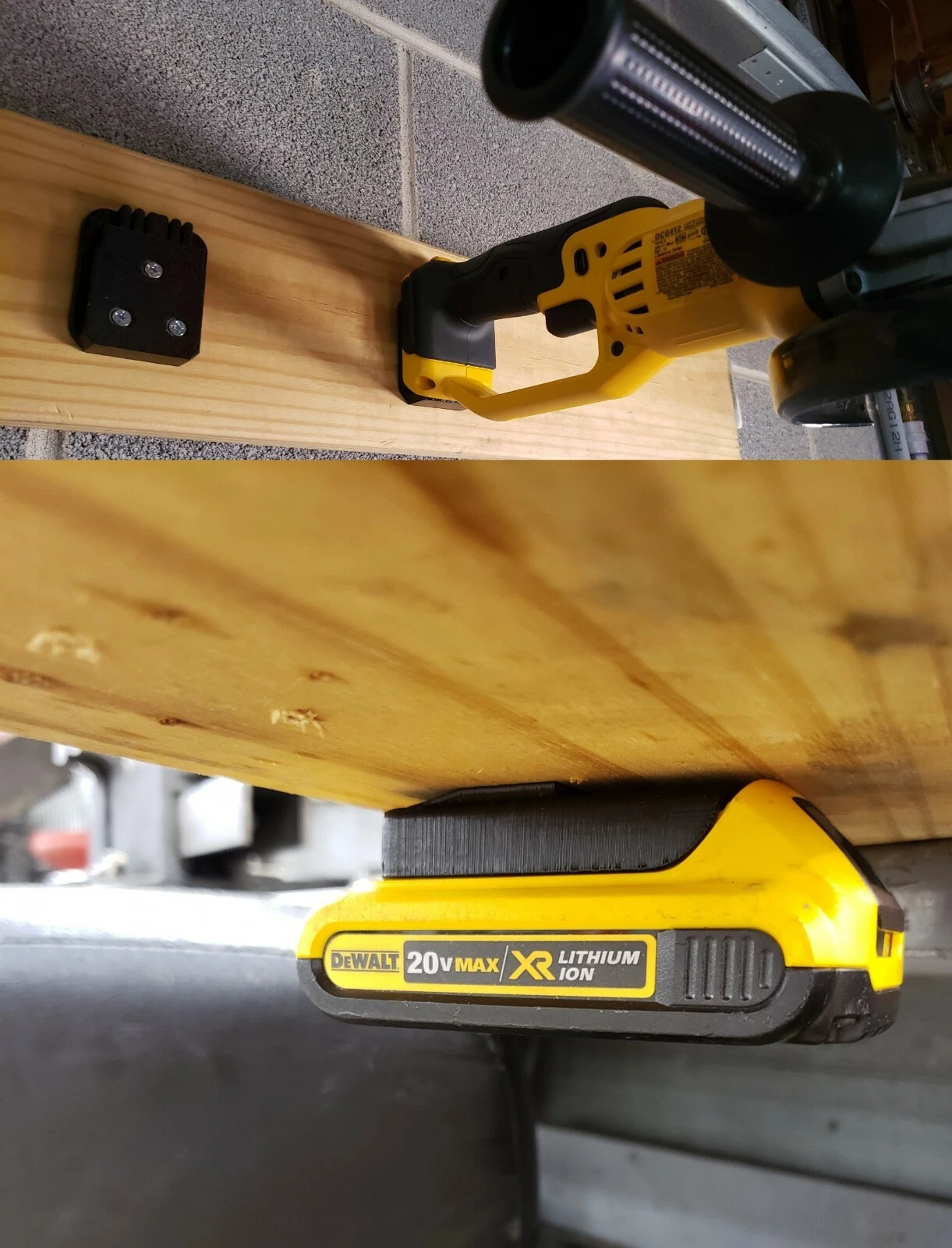 Dewalt 20V Wall/Under Shelf Battery & Tool Holder Mount Combo