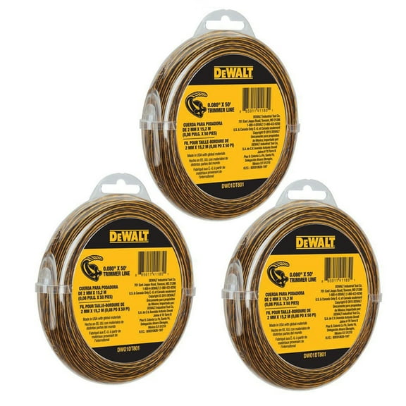 Dewalt 3 Pack Of Genuine OEM Replacement Trimmer Line - DWO1DT801-3PK