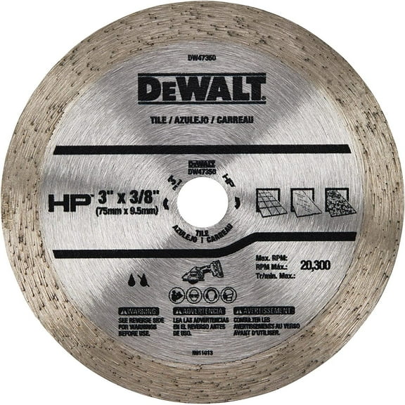DEWALT Tile Saw Blade DW47350 - 3 In Continuous HP, High-Strength Steel - 3"