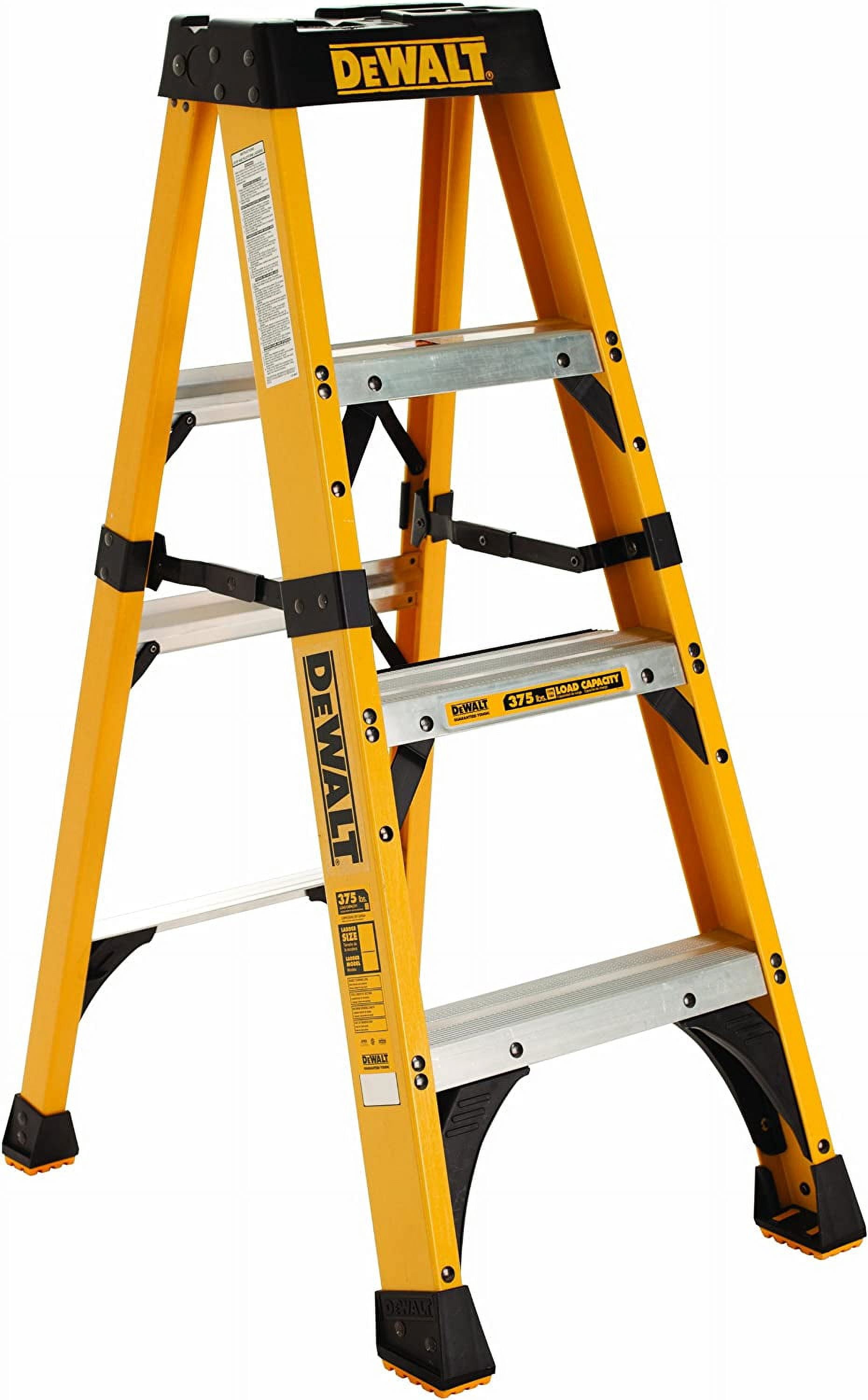 DeWalt 4-Foot Fiberglass Step Ladder, 375-Pound Load Capacity, Type IAA, DXL3410-04