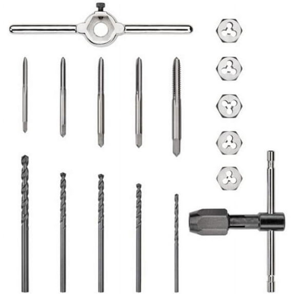 Dewalt Accessories 109216 Fractional Tap & Small Hexagon Die Set, Steel - 17 Piece