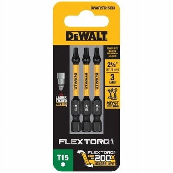 Dewalt Accessories 130460 2.25 in. T15 Bits - Pack of 3