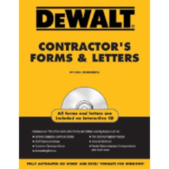 Pre-Owned Dewalt Contractor's Forms & Letters (Paperback) by Paul Rosenberg, American Contractors Educational Services