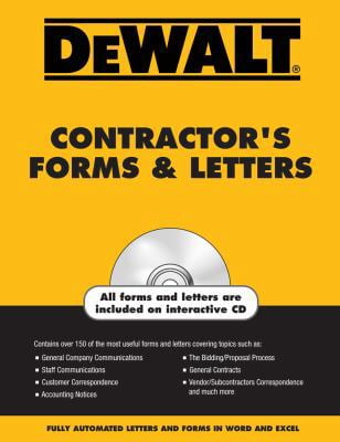 Pre-Owned Dewalt Contractor's Forms & Letters [With CDROM] (Paperback) 0977718328 9780977718320