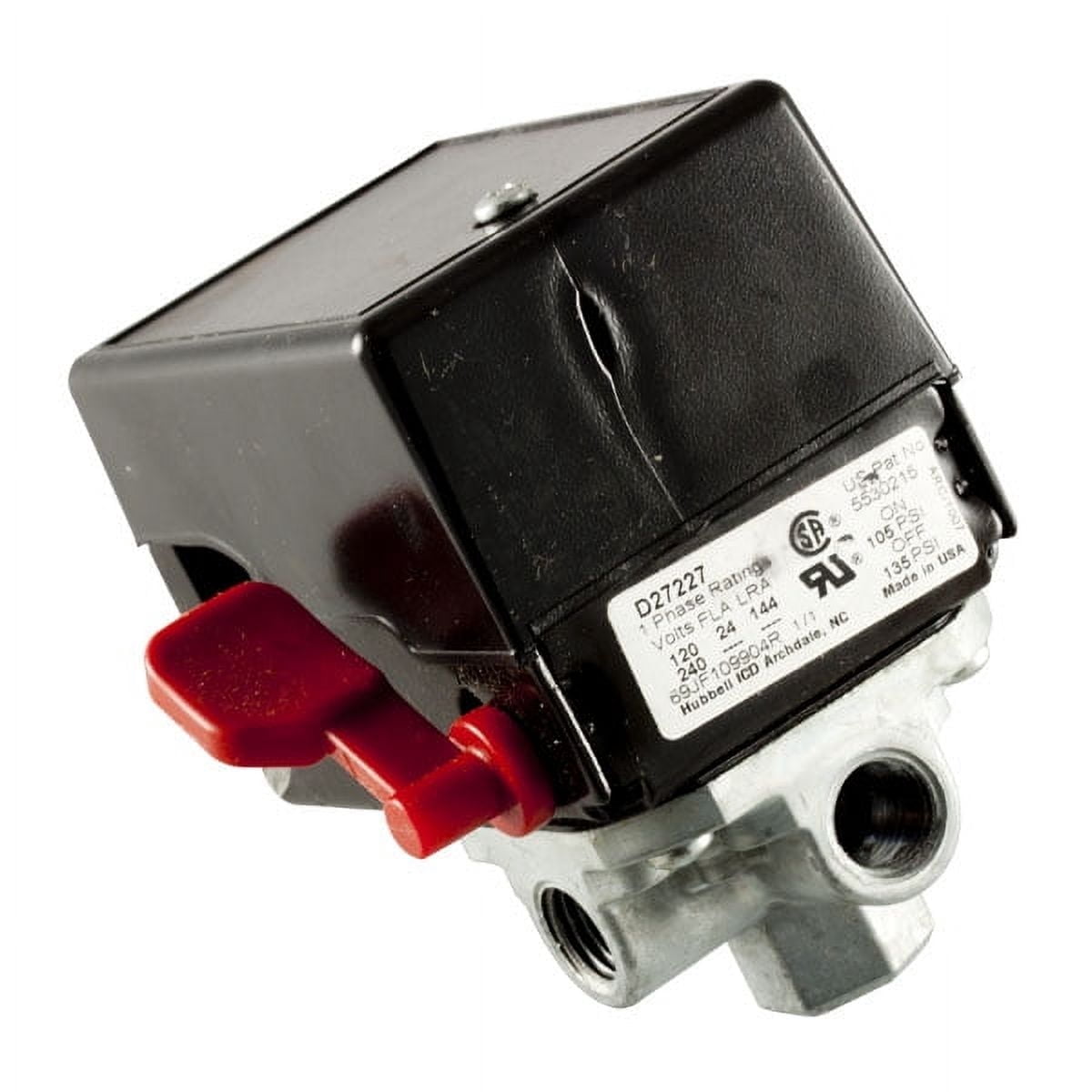 Dewalt D27227 Compressor Pressure Switch 4 Port Single Pole Dewalt D27227 Compressor Pressure Switch 4 Port Single Pole