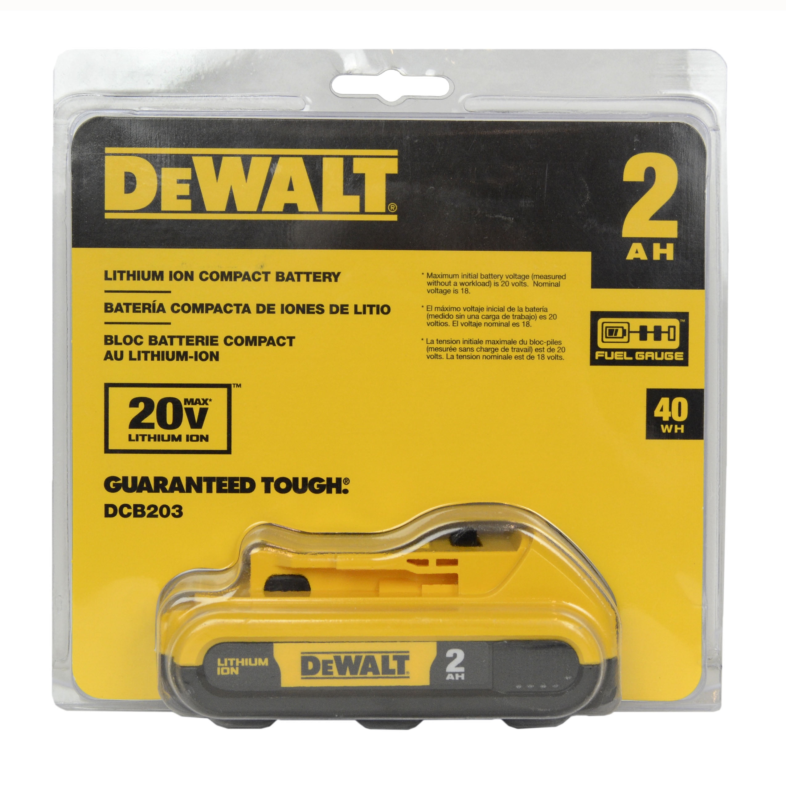 Dewalt DCB203 20V MAX Compact Lithium Ion Battery Pack for Cordless Tools with Fast Charge Walmart