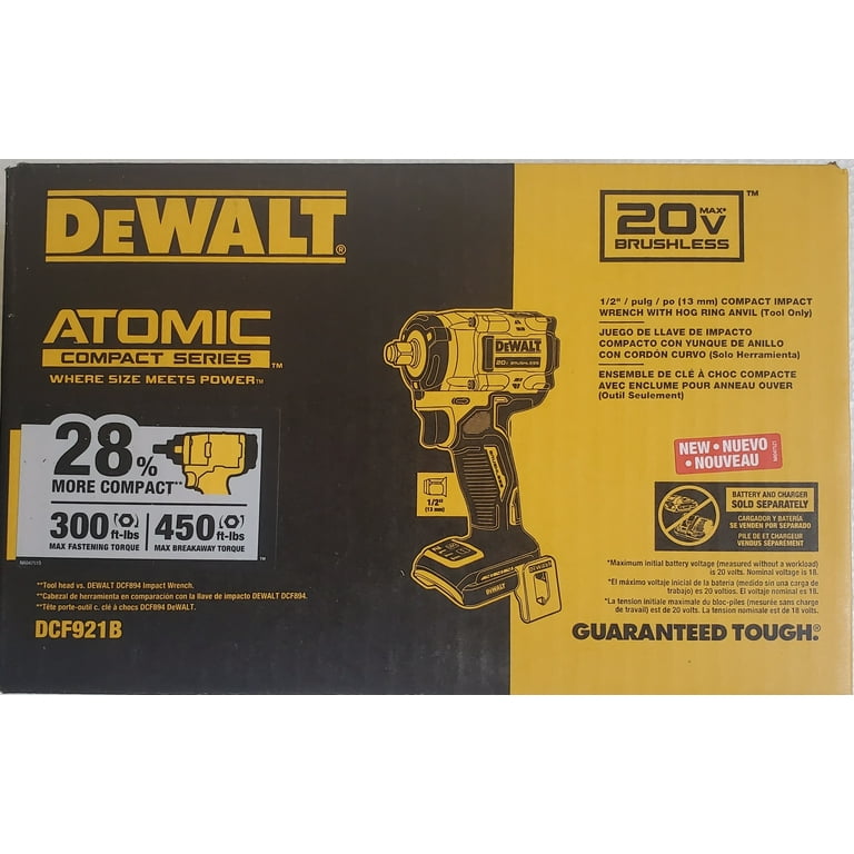 DeWalt Atomic 20V Max Cordless Brushless 1/2 in. Impact Wrench (Tool) DCF921B