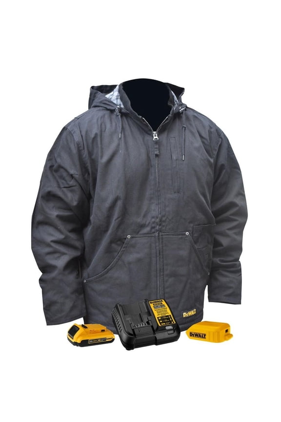 -DCHJ076ABD1-L Heavy Duty Heated Black Work Jacket Kit - L