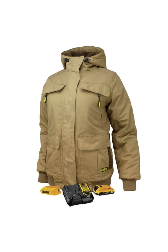 20V MAX Lithium-Ion Women's Ripstop Canvas Heated Jacket Kit - Small, Dune