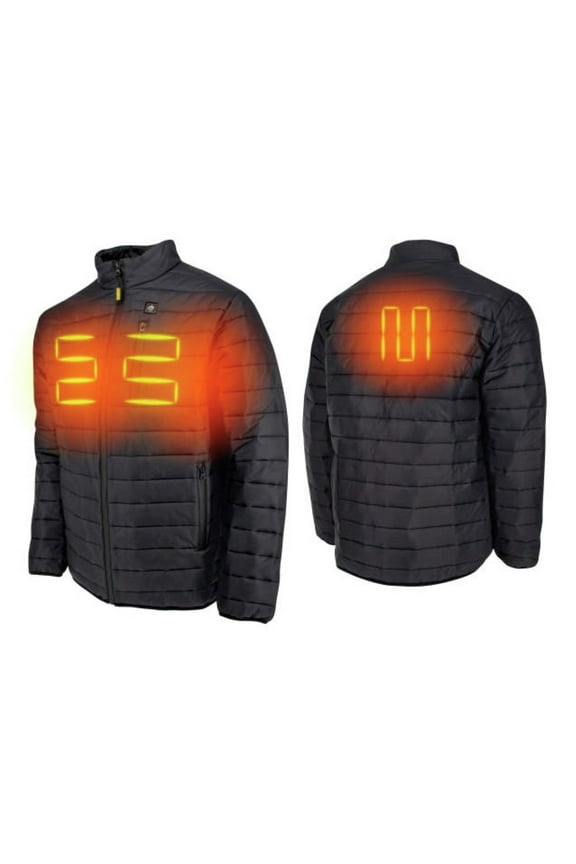 20V MAX Lithium-Ion Men's Lightweight Puffer Heated Jacket Kit - Large, Black