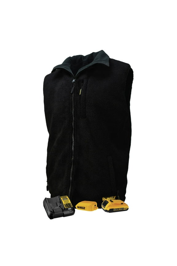 20V MAX Lithium-Ion Reversible Heated Fleece Vest Kit - Large, Black