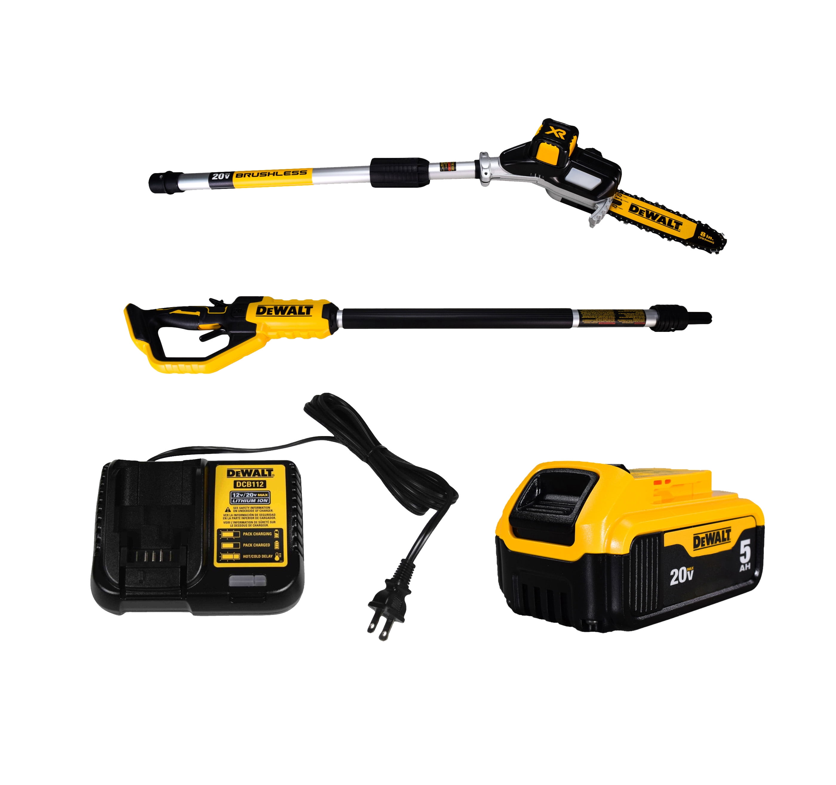 Dewalt DCPS620 20V MAX XR 15-Foot Reach Pole Saw Kit with 5.0 Ah Battery & Charger
