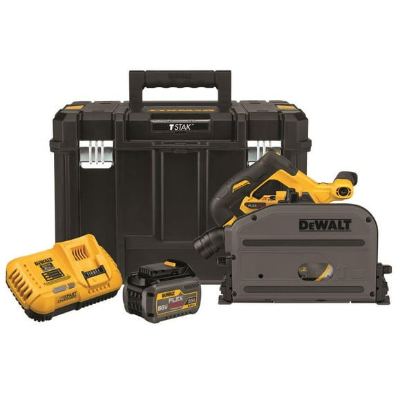 DEWALT FLEXVOLT 60V MAX Circular Saw, 6-1/2-Inch, Cordless TrackSaw Kit (DCS520T1)
