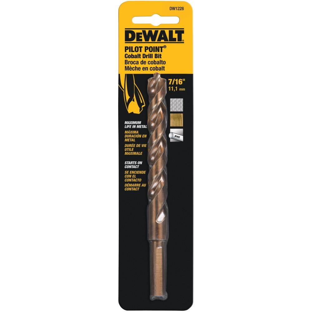 Dewalt DW1228 7 16 in Cobalt Pilot Point Drill Bit Walmart