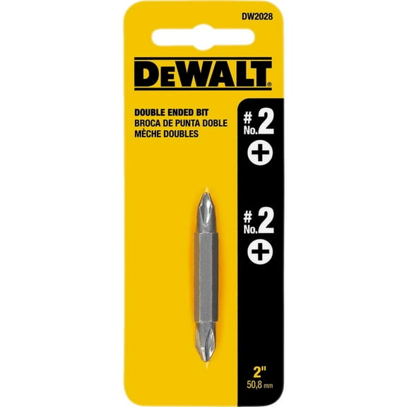 Dewalt DW2028 Double Ended Insert Bit, NO 2, Philips, 2 in OAL, Tool Steel