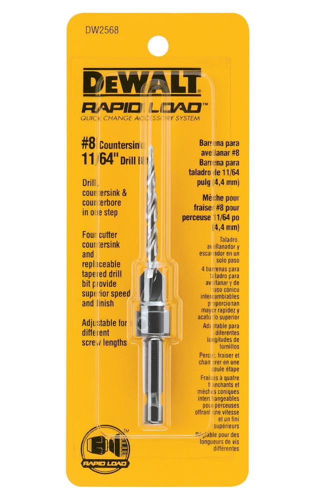 Dewalt DW2568 Rapid Load Countersink Drill Bit NO 8 11 64 Pilot
