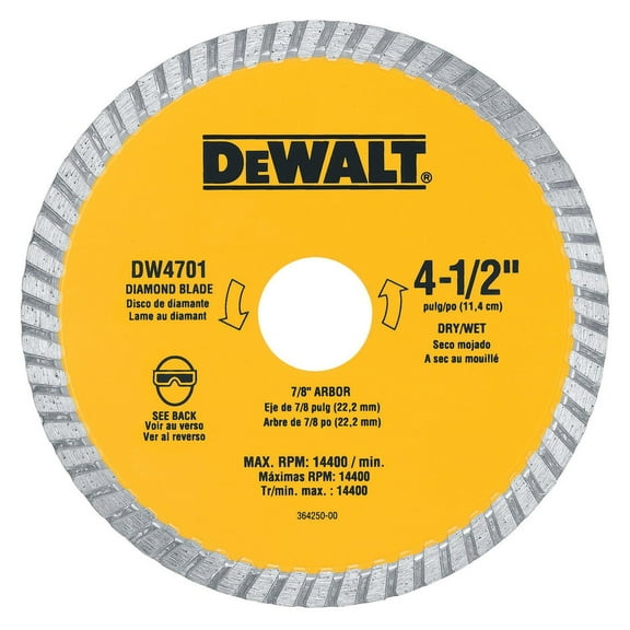 Dewalt DW4701 4.5 Dry Cut Diamond Masonry Circular Saw Blades
