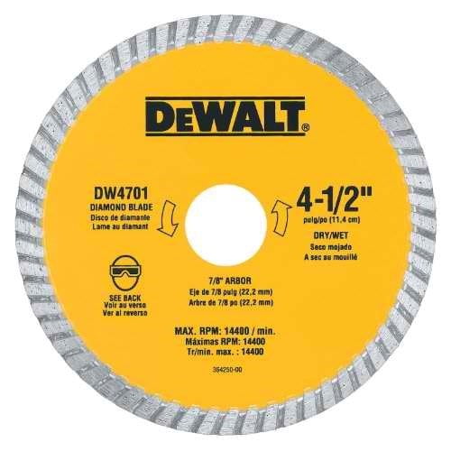 Dewalt DW4701 4.5 Dry Cut Diamond Masonry Circular Saw Blades