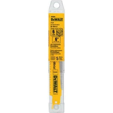 Dewalt DW4803 9 in. 6 TPI Wood Cutting Reciprocating Saw Blades (5-Pack)