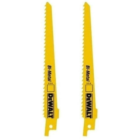 Bi-Metal Reciprocating Saw Blades, 12 in, 6 TPI, Taper Back, Wood, 2/PK