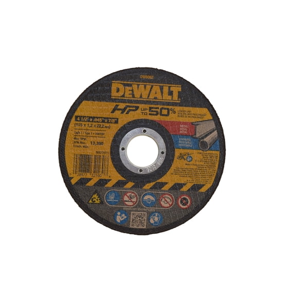 Dewalt DW8062 4-1/2" x .045 x 7/8" High Performance Metal Cut-Off Wheel