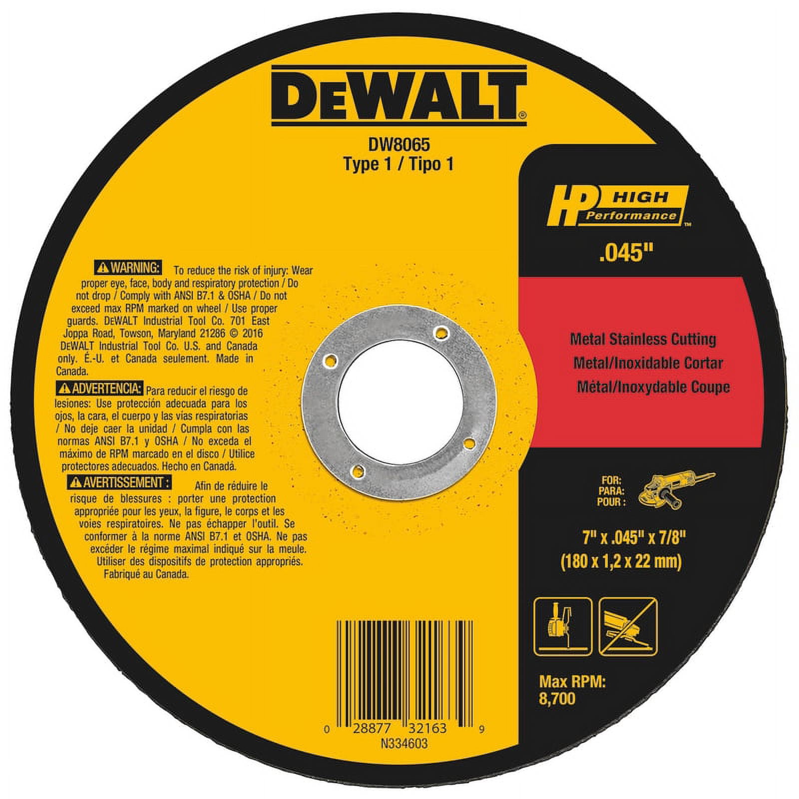 Dewalt-DW8065 Aluminum Oxide 7-in 60-Grit Grinding Wheel